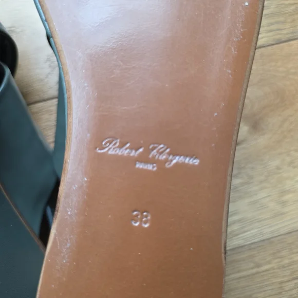 Robert Clergerie Green Leather Women's Sandals - Picture 9 of 9